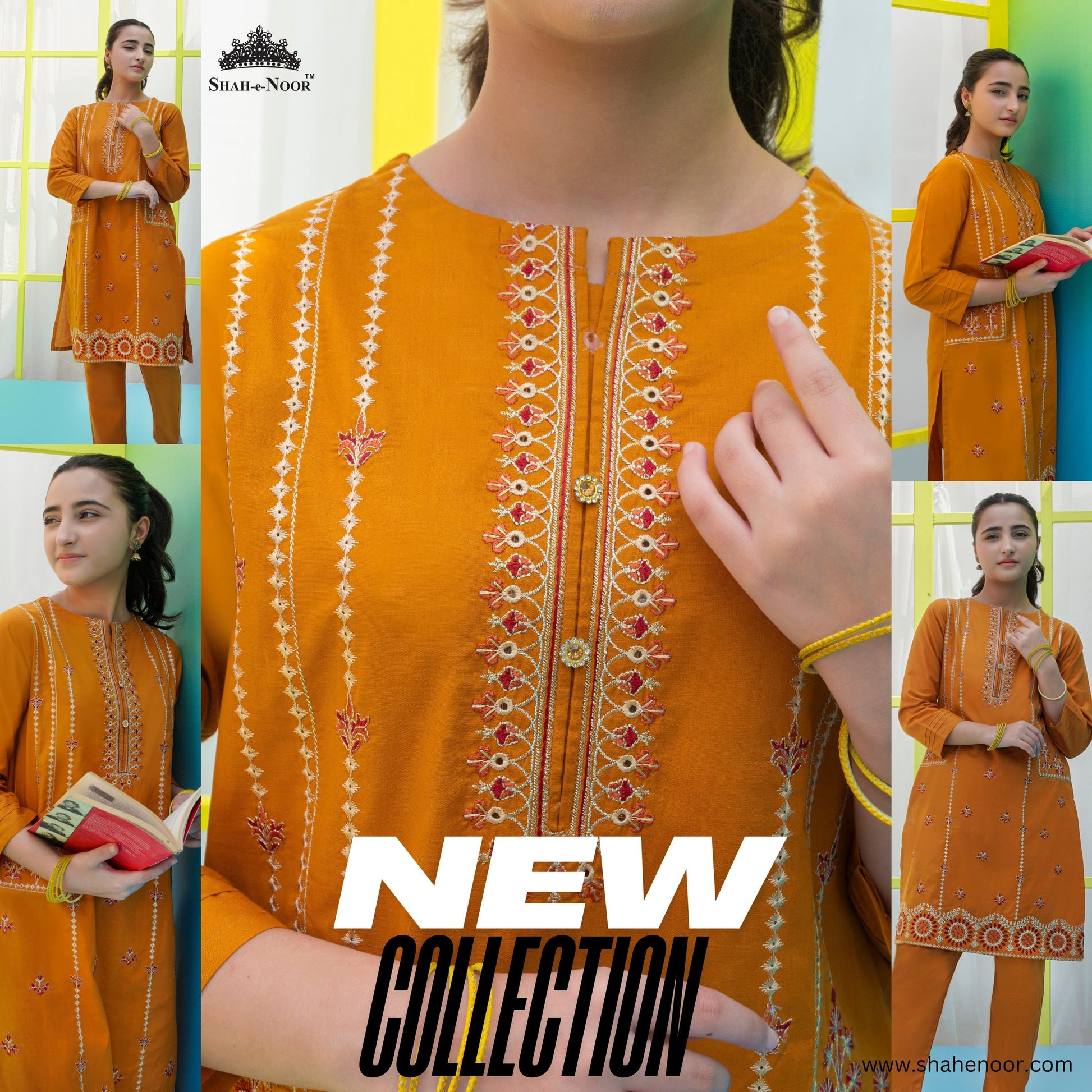 SN 114 cambric embroidered suit Shah e Noor 