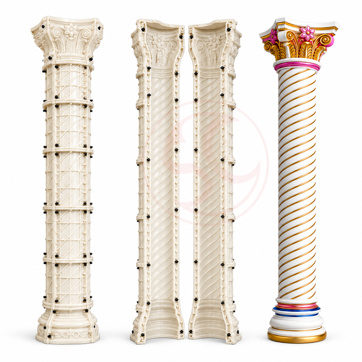 APM001 ABS plastic Roman pillar mold 10 inch in Bangladesh