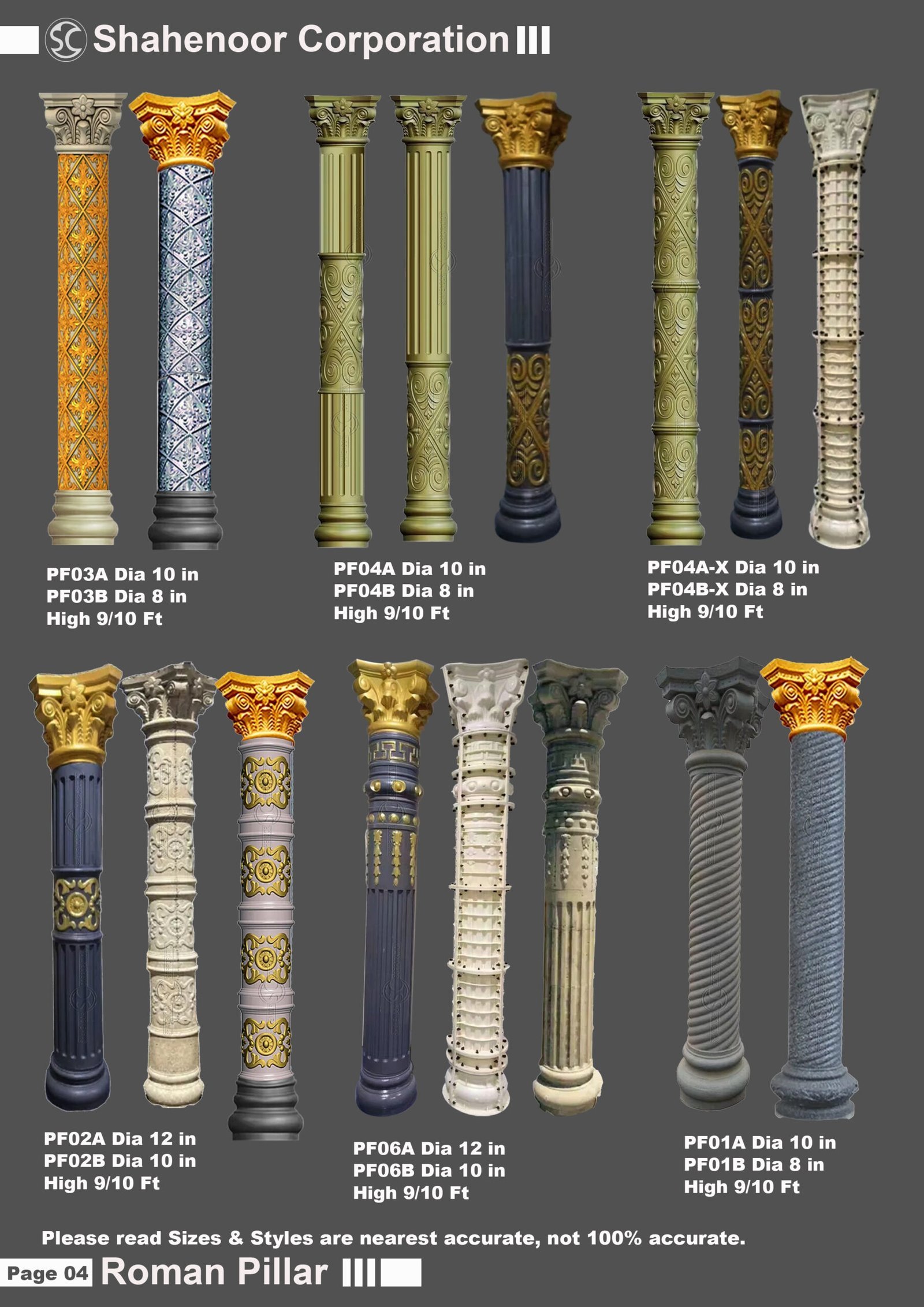 APM001 Roman Pillar Mold | 10 Inch | 9 & 10 Feet - ছবি 2
