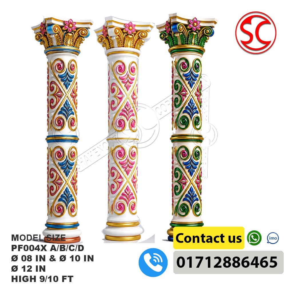PF007 Plastic Roman Concrete Column Mold | 10" & 12" Diameter | 9 & 10 Feet Height - Image 13