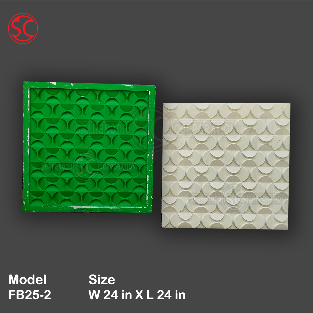Fiberglass gypsum wall and ceiling mold FB 25-2 PANEL3D 24x24 green
