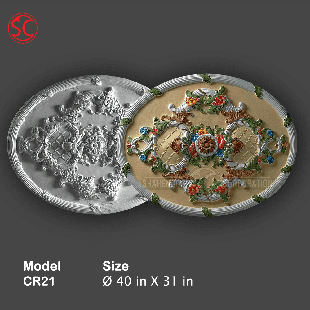 Fiberglass Gypsum Ceiling Rose Mold CR21