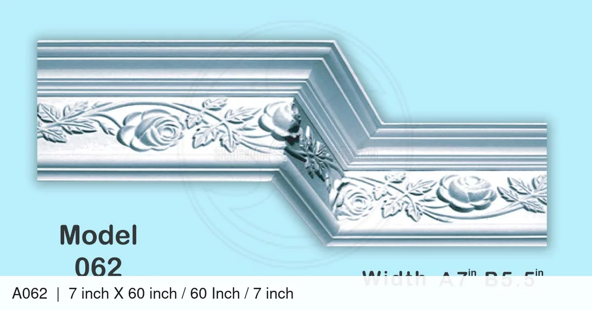 Cornice Mold Model A062 – 7 × 60 Inch A062 7 inch X 60 inch / 60 Inch / 7 inch