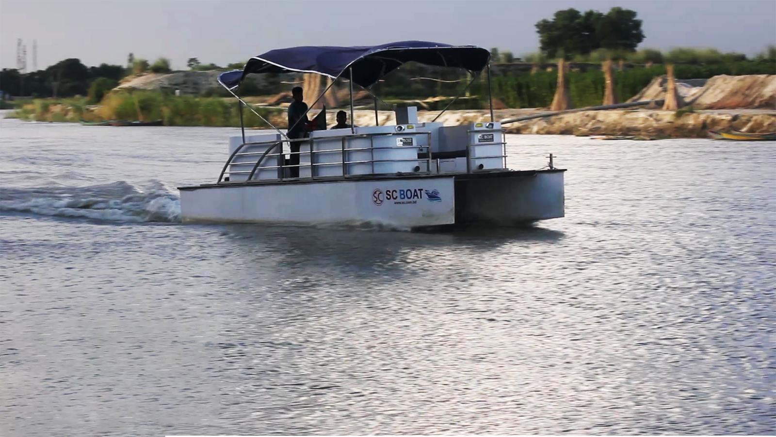 SPB001 Premium Fiberglass Pontoon Picnic Boat - ছবি 2
