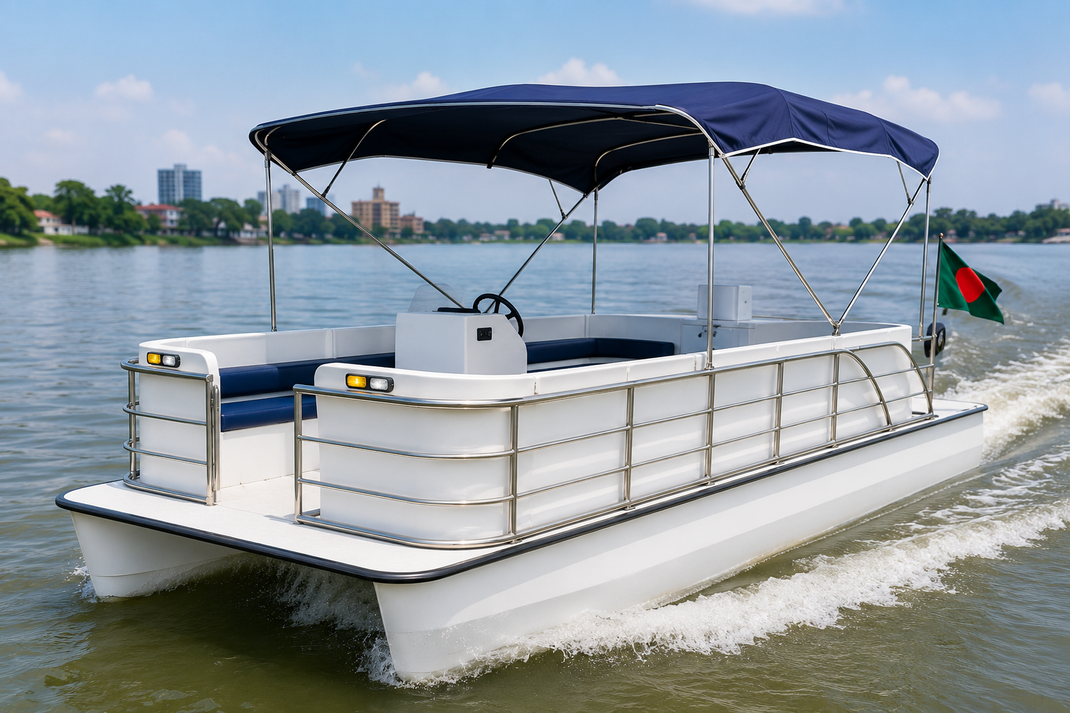 SPB001 Premium Fiberglass Pontoon Picnic Boat